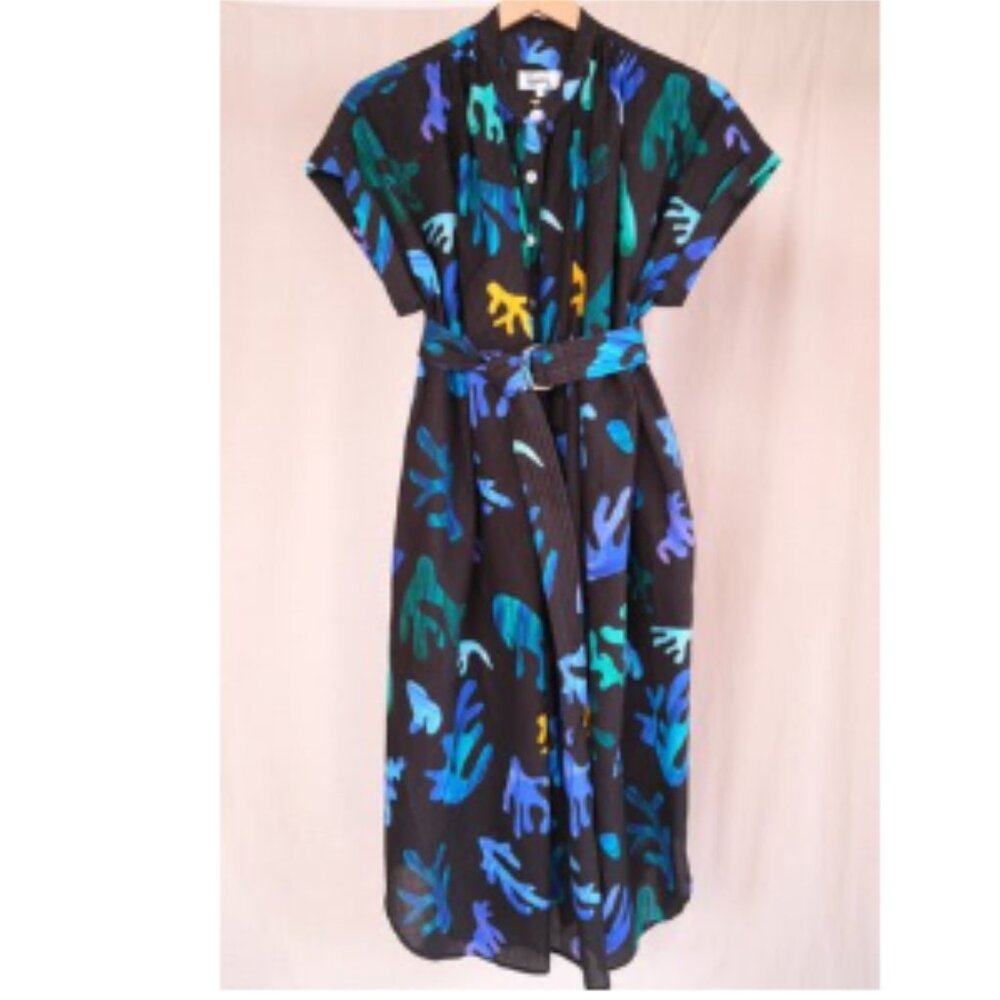 HEINUI dress CORA dress in the black collage fabric